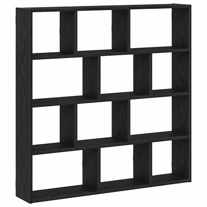 Mensola a Cubo da Parete 12 Scomparti Nero in Truciolato