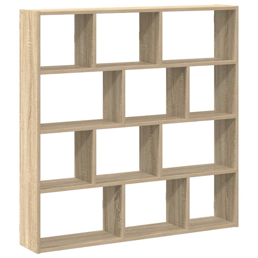 Mensola a Cubo da Muro 12 Scomparti in Truciolato Rovere Sonoma
