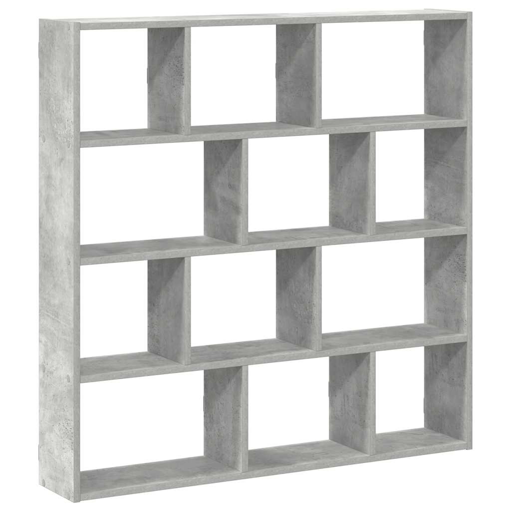 Mensola a Cubo da Muro 12 Scomparti Truciolato Grigio Cemento