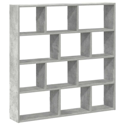 Mensola a Cubo da Muro 12 Scomparti Truciolato Grigio Cemento