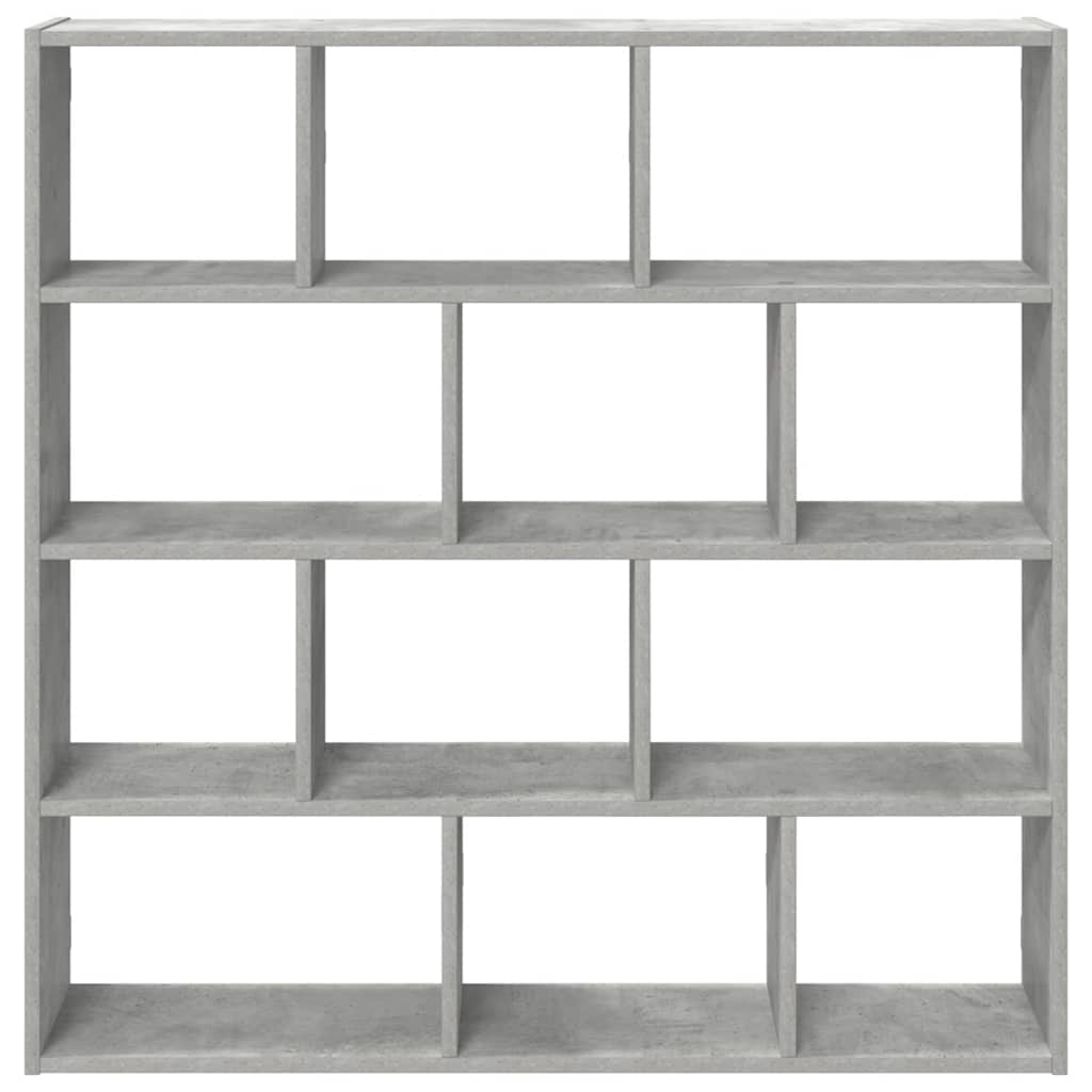 Mensola a Cubo da Muro 12 Scomparti Truciolato Grigio Cemento