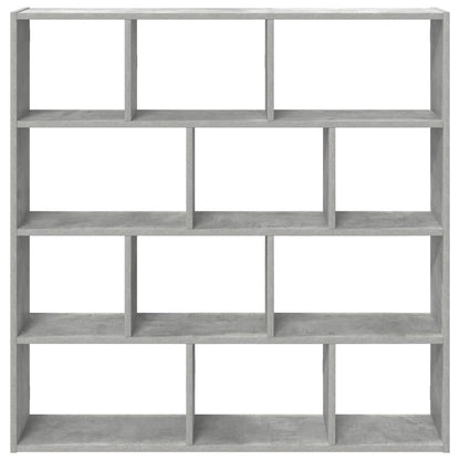 Mensola a Cubo da Muro 12 Scomparti Truciolato Grigio Cemento