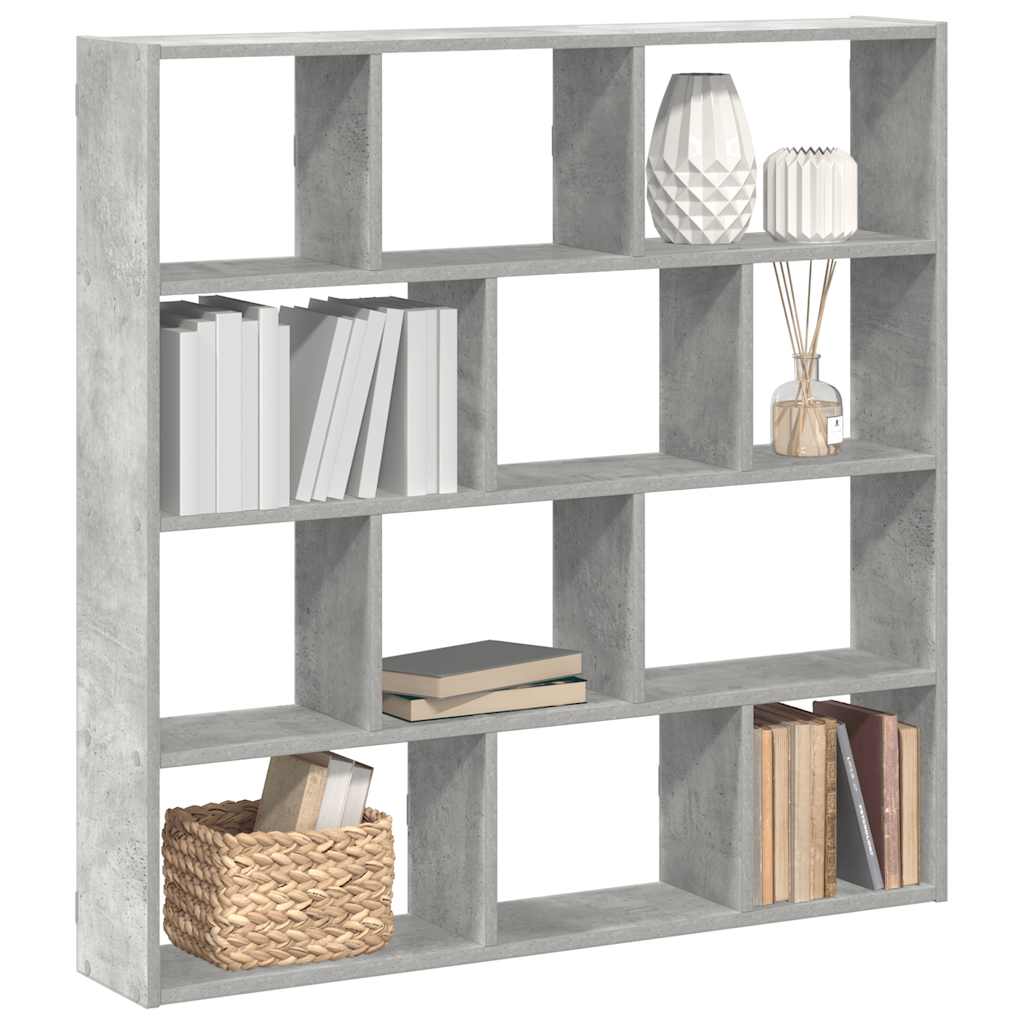 Mensola a Cubo da Muro 12 Scomparti Truciolato Grigio Cemento