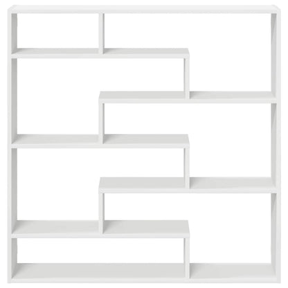 Mensola a Cubo da Parete 7 Scomparti in Truciolato Bianco