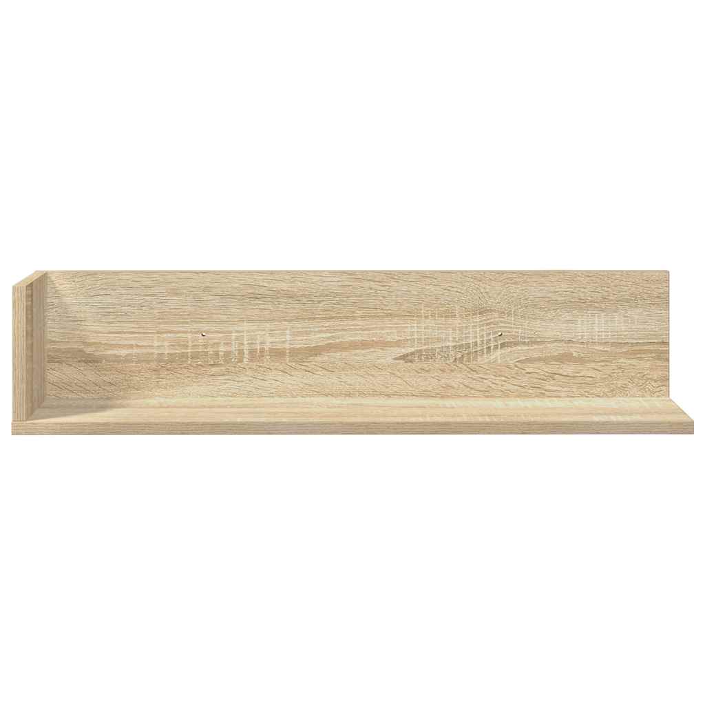 Mensole Parete 2pz Rovere Sonoma 75x16,5x16,5 cm in Truciolato