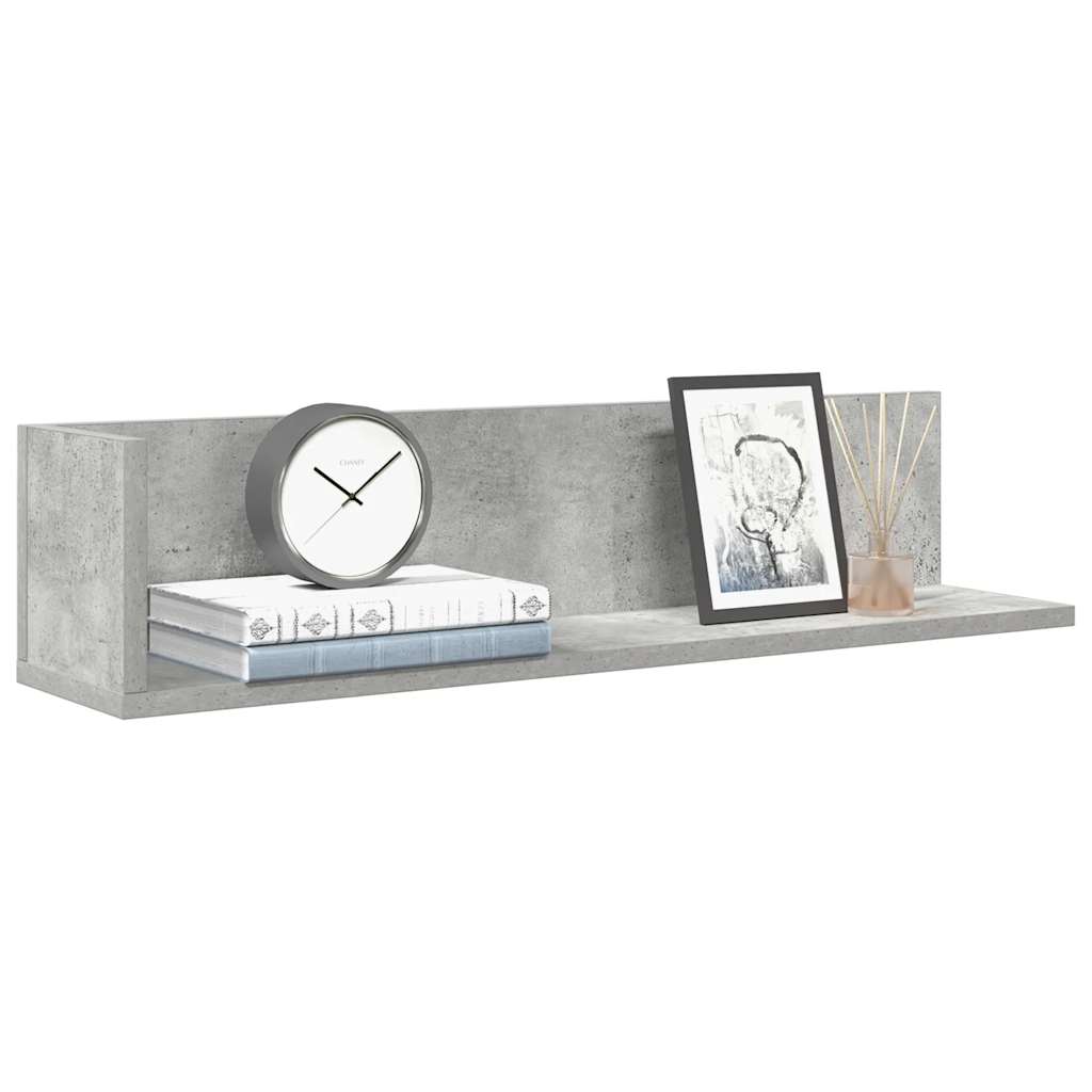 Mensole a Muro 2pz Grigio Cemento 75x16,5x16,5 cm in Truciolato