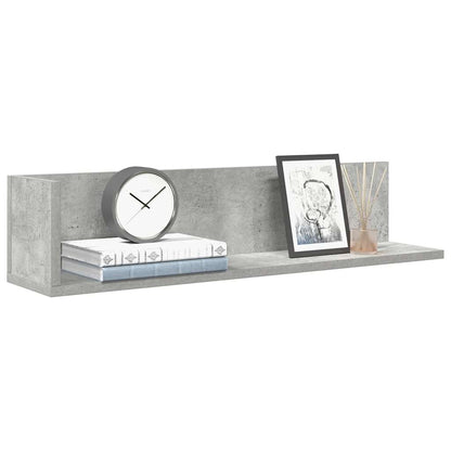 Mensole a Muro 2pz Grigio Cemento 75x16,5x16,5 cm in Truciolato