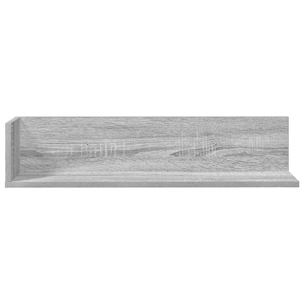Mensole a Parete 2pz Grigio Sonoma 75x16,5x16,5cm in Truciolato