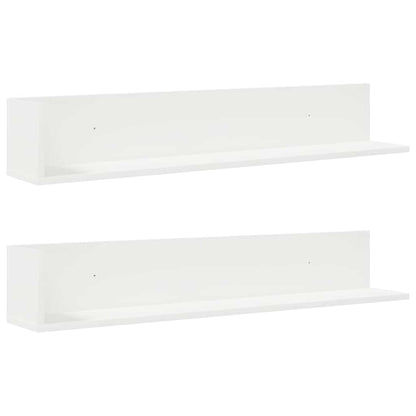 Mensole a Muro 2 pz Bianche 100x16,5x16,5 cm in Truciolato
