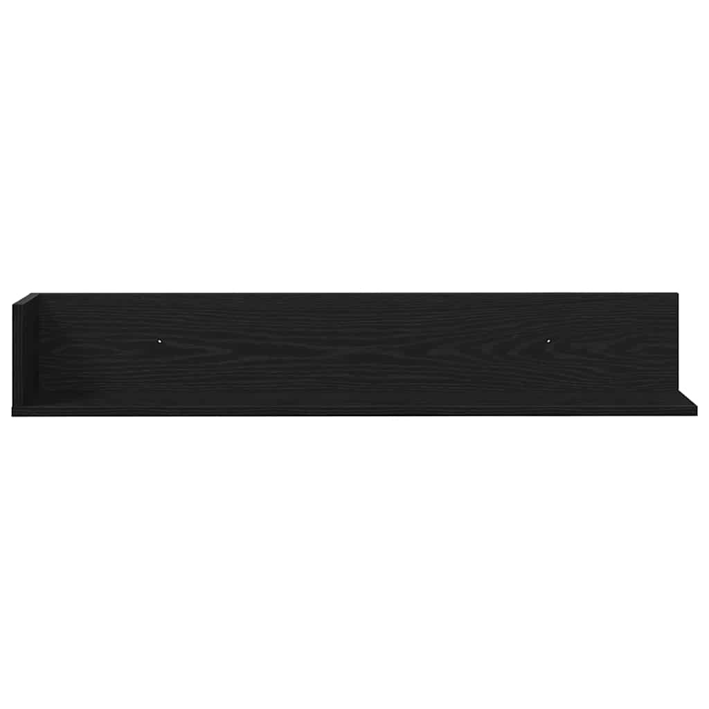 Mensole da Parete 2pz Nere 100x16,5x16,5 cm Legno Multistrato