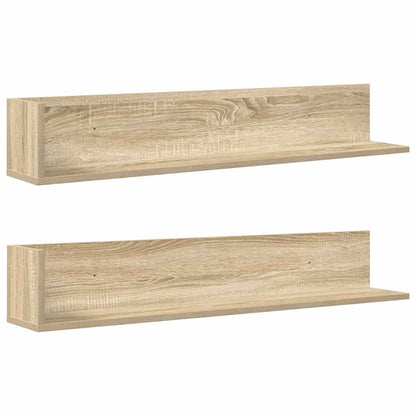 Mensole Parete 2pz Rovere Sonoma 100x16,5x16,5 cm in Truciolato