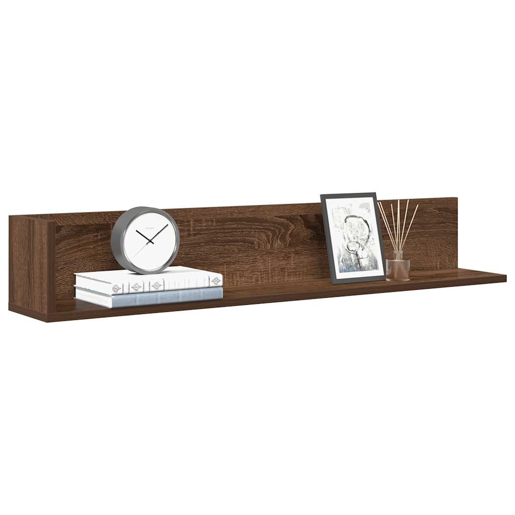 Mensole da Parete 2pz Rovere Marrone 100x16,5x16,5cm Truciolato