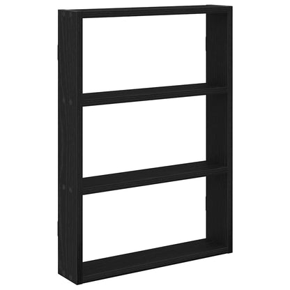 Scaffale a Parete Nero 43x9x60 cm in Legno Multistrato