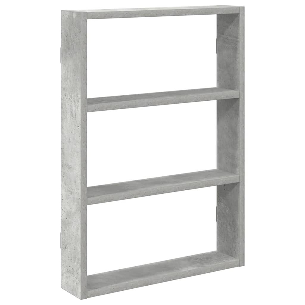 Scaffale a Muro Grigio Cemento 43x9x60 cm in Truciolato
