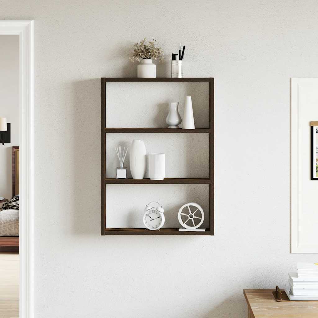 Mensola a Muro Rovere Fumo 43x9x60 cm in Truciolato