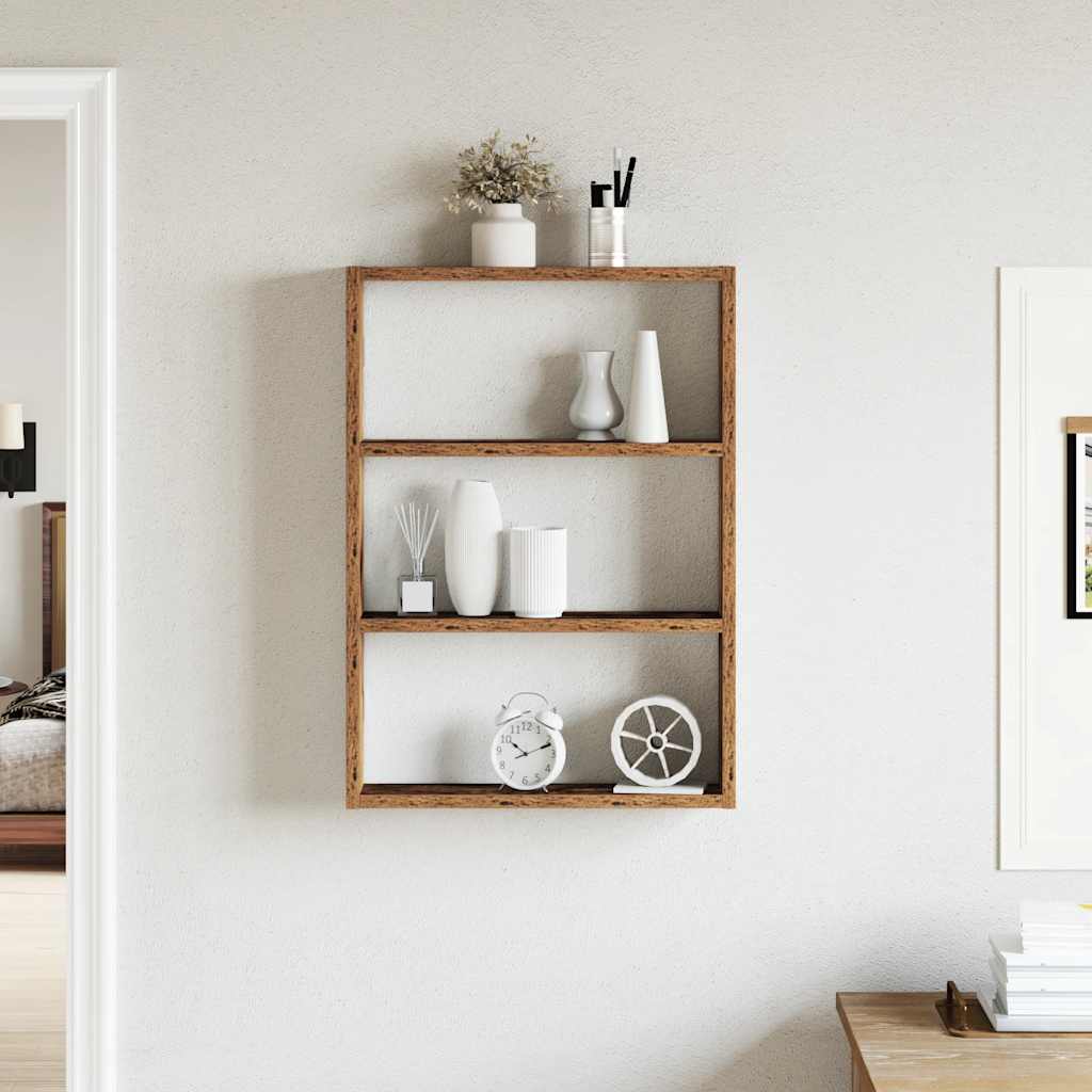 Scaffale a Parete Legno Vecchio 43x9x60 cm in Truciolato