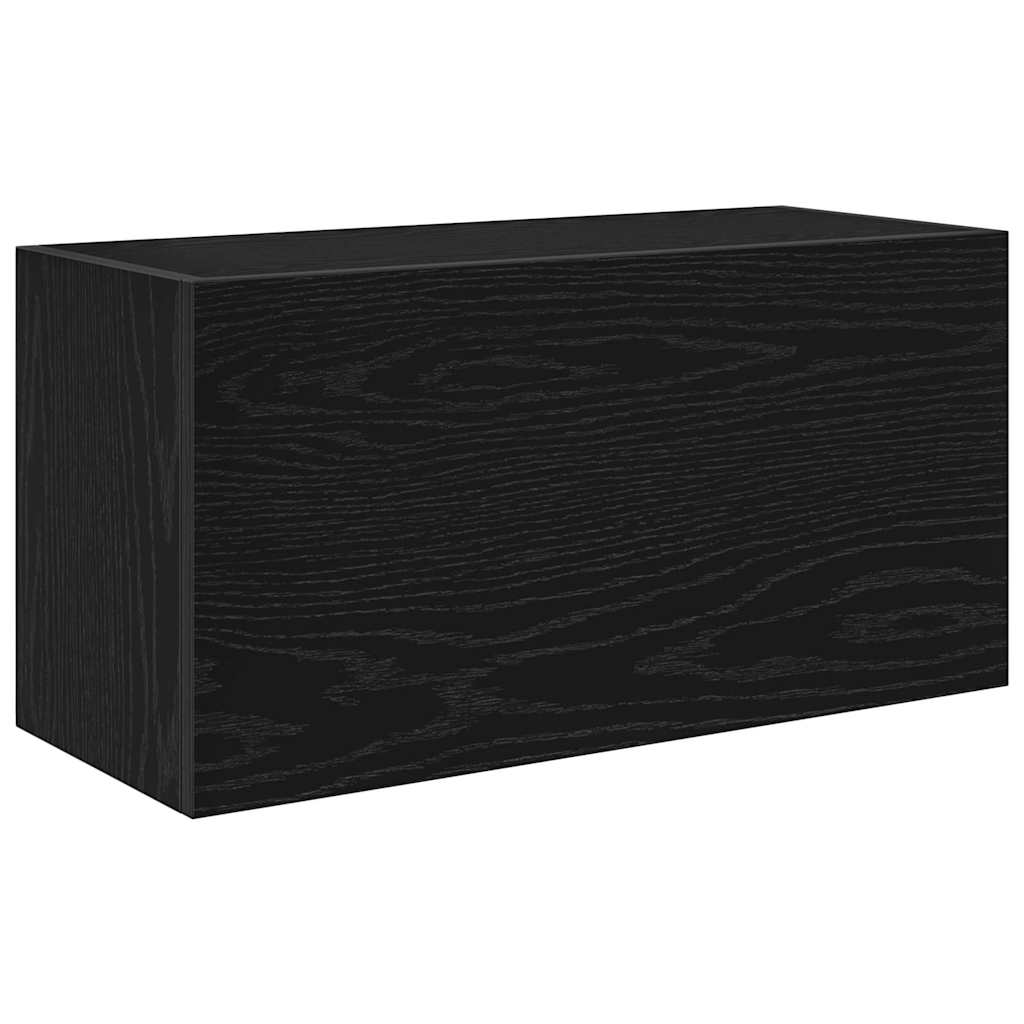 Mobile da Bagno a Parete Nero 60x25x30 cm in Legno Multistrato