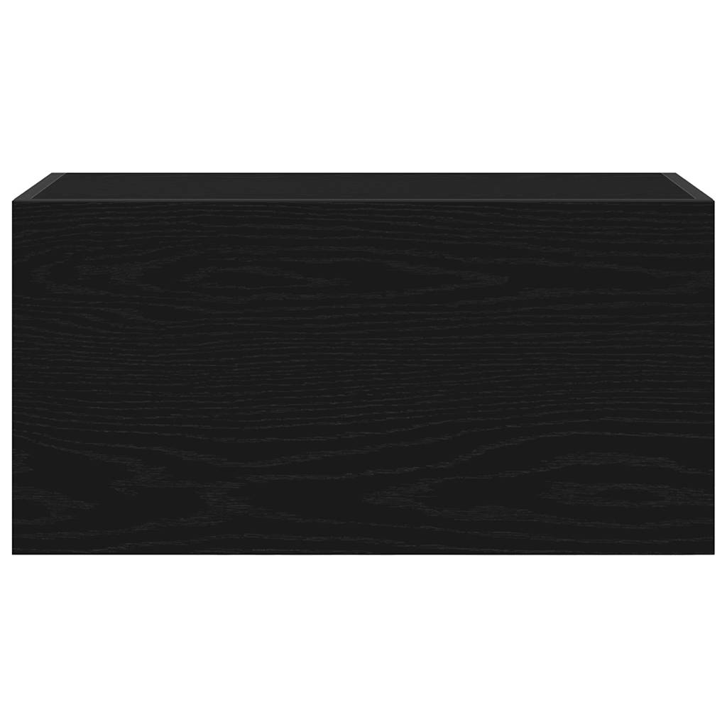 Mobile da Bagno a Parete Nero 60x25x30 cm in Legno Multistrato