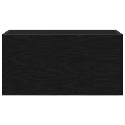 Mobile da Bagno a Parete Nero 60x25x30 cm in Legno Multistrato