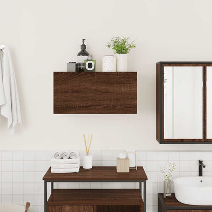 Armadietto Bagno Rovere Marrone 60x25x30cm in Legno Multistrato