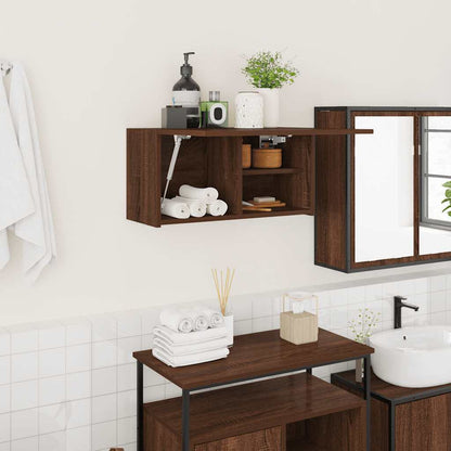 Armadietto Bagno Rovere Marrone 60x25x30cm in Legno Multistrato