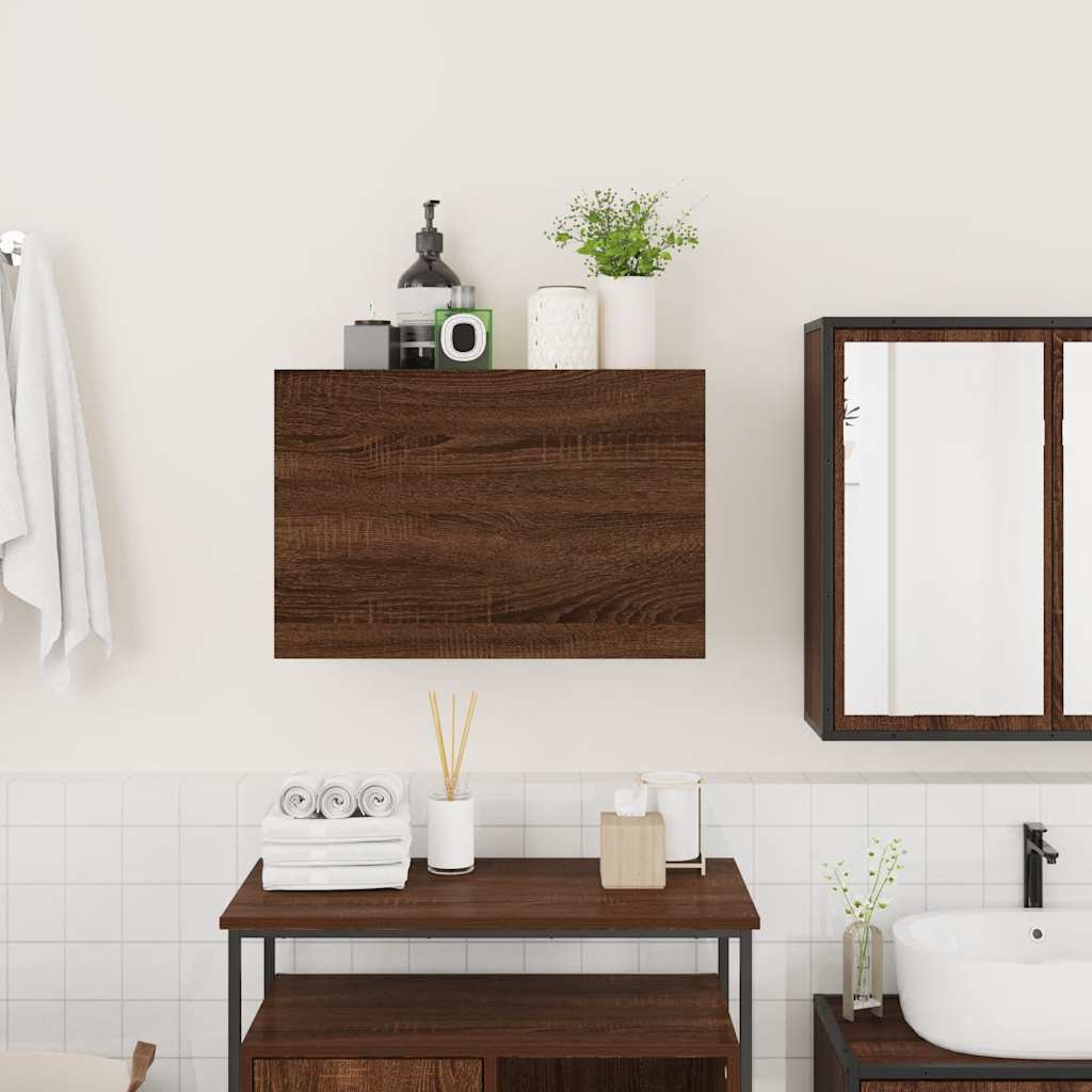 Armadietto Bagno Rovere Marrone 60x25x40cm in Legno Multistrato