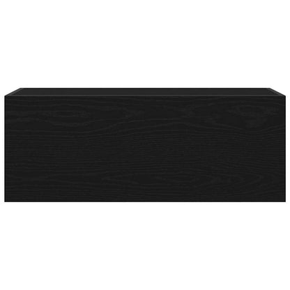 Mobile da Bagno a Parete Nero 80x25x30 cm in Legno Multistrato