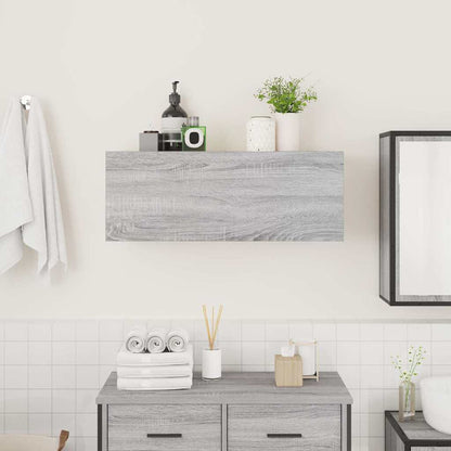 Mobile da Bagno Grigio Sonoma 80x25x30 cm in Legno Multistrato