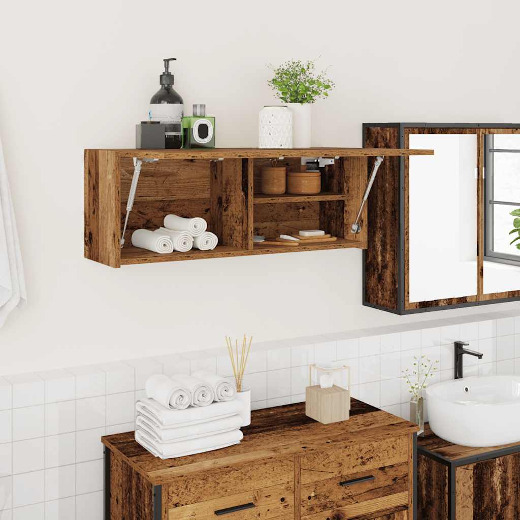 Mobile da Bagno Legno Antico 80x25x30 cm in Truciolato
