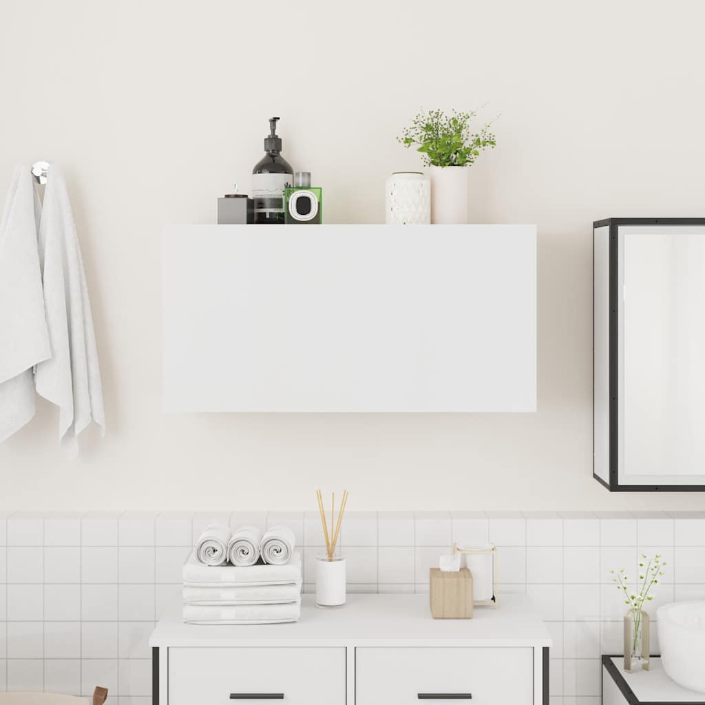 Mobile da Bagno a Parete Bianco 80x25x40 cm in Truciolato