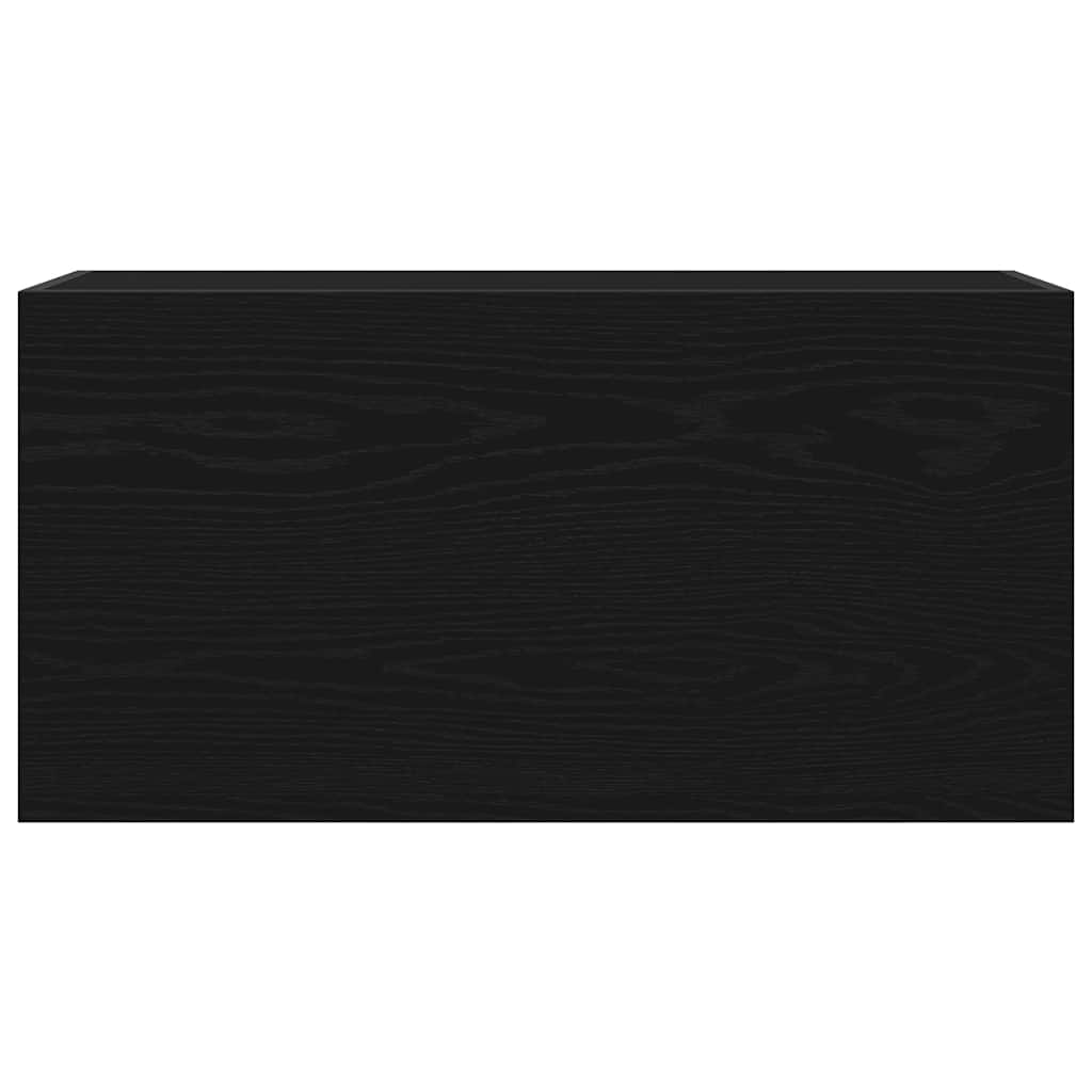 Mobile da Bagno a Parete Nero 80x25x40 cm in Truciolato