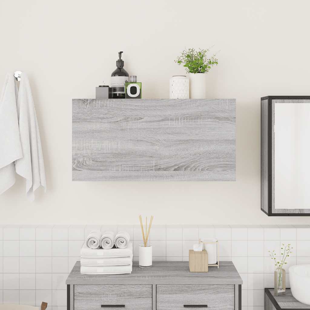 Mobile da Bagno Grigio Sonoma 80x25x40 cm in Truciolato