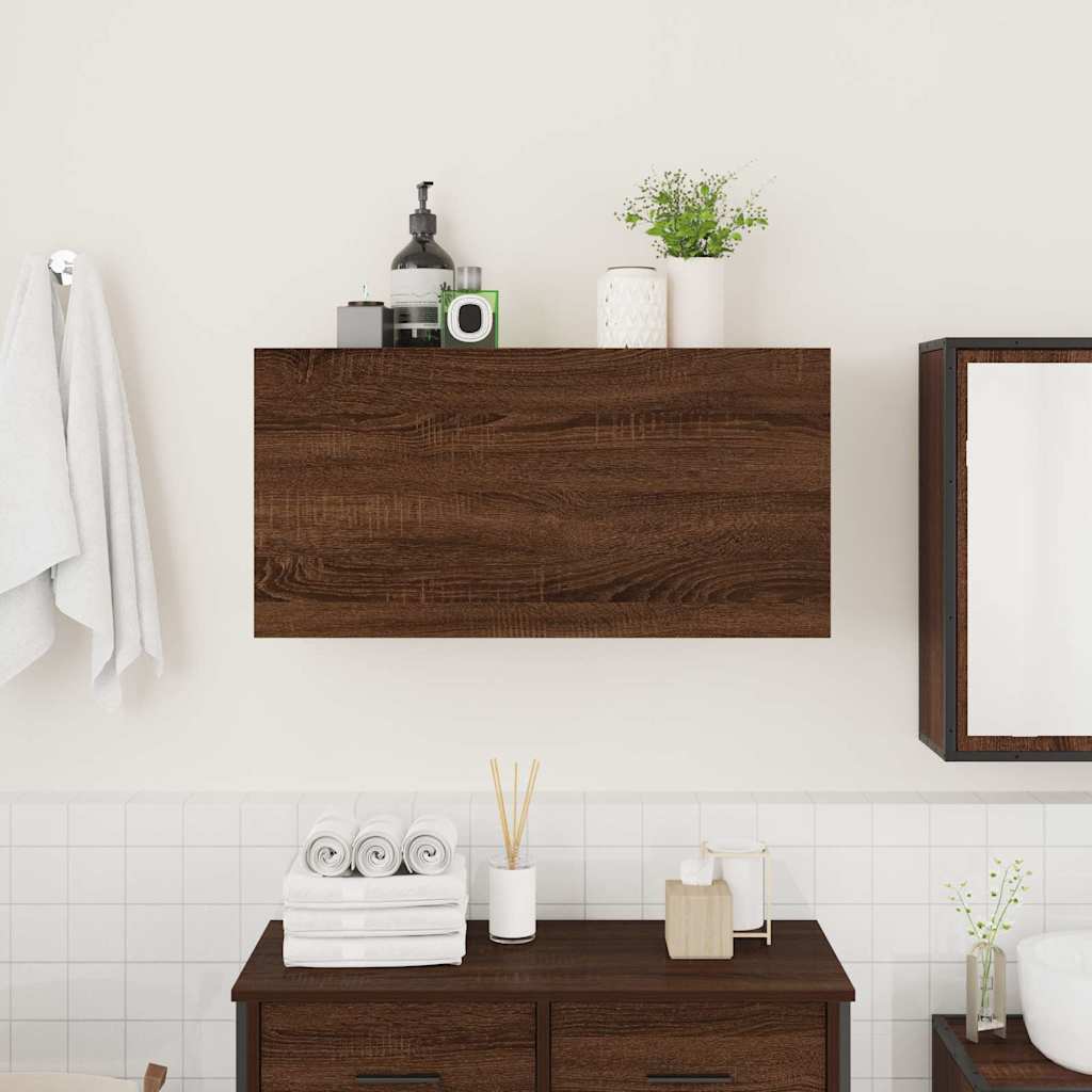 Armadietto Bagno Rovere Marrone 80x25x40 cm in Truciolato