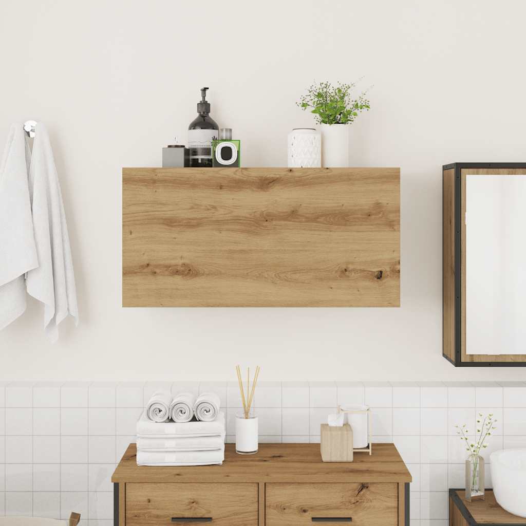 Mobiletto da Bagno Rovere Artigianale 80x25x40 cm in Truciolato