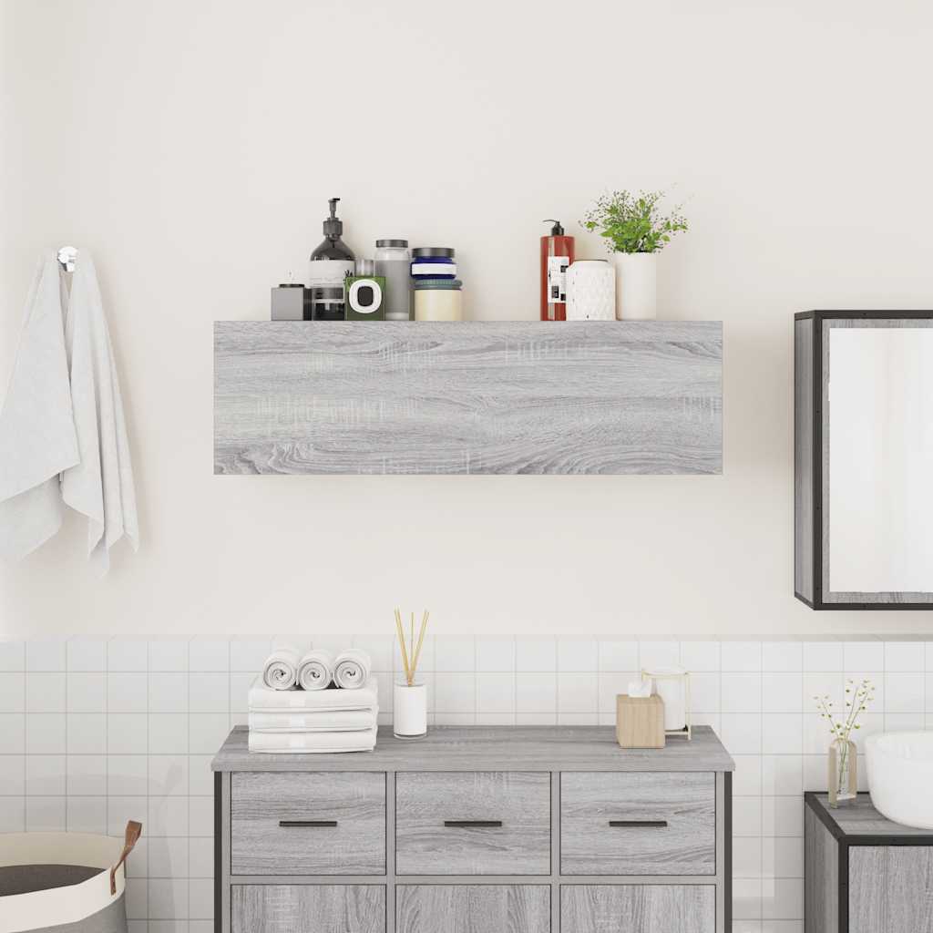 Mobile da Bagno Grigio Sonoma 100x25x30 cm in Truciolato