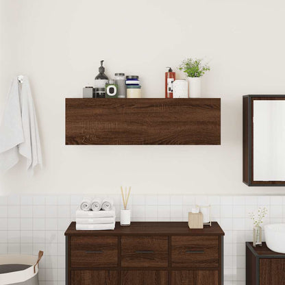 Armadietto Bagno Rovere Marrone 100x25x30 cm in Truciolato