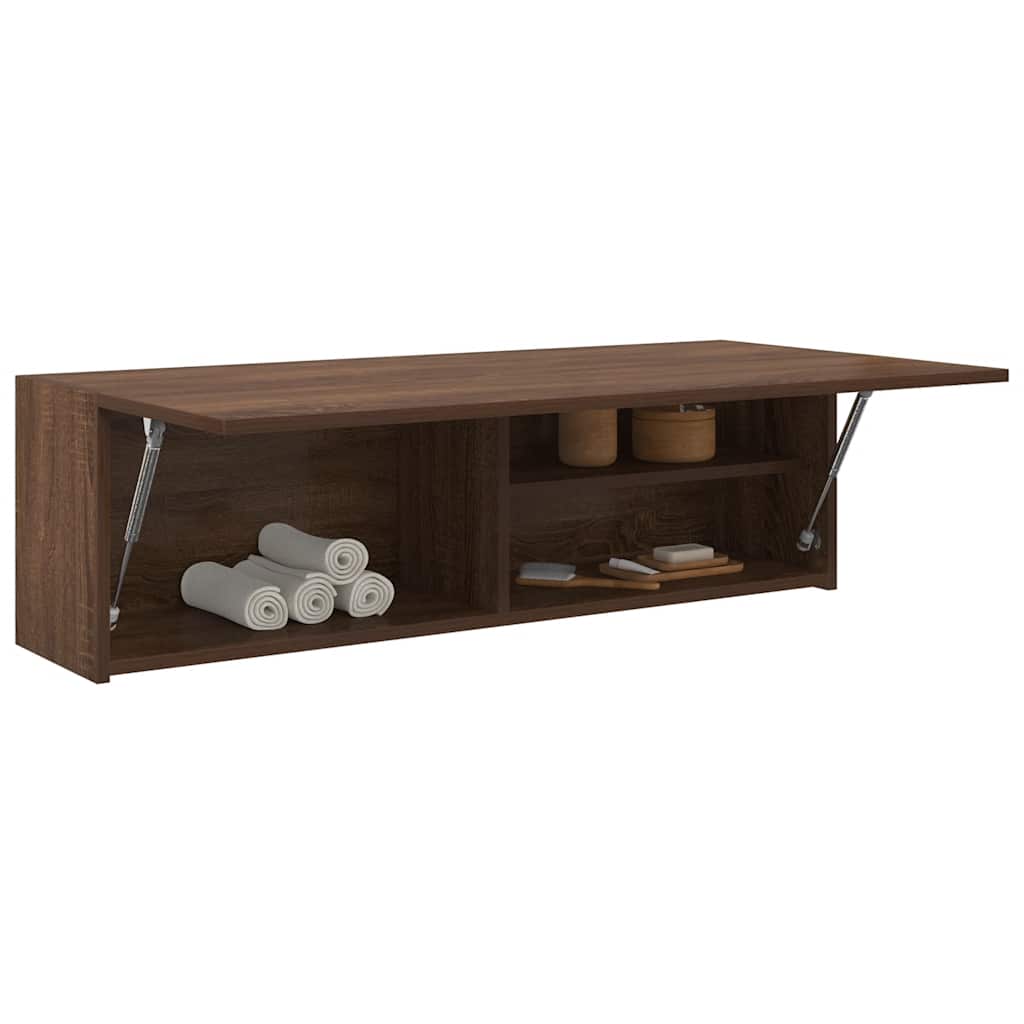 Armadietto Bagno Rovere Marrone 100x25x30 cm in Truciolato