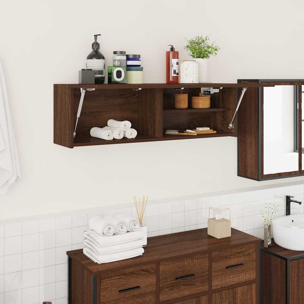 Armadietto Bagno Rovere Marrone 100x25x30 cm in Truciolato
