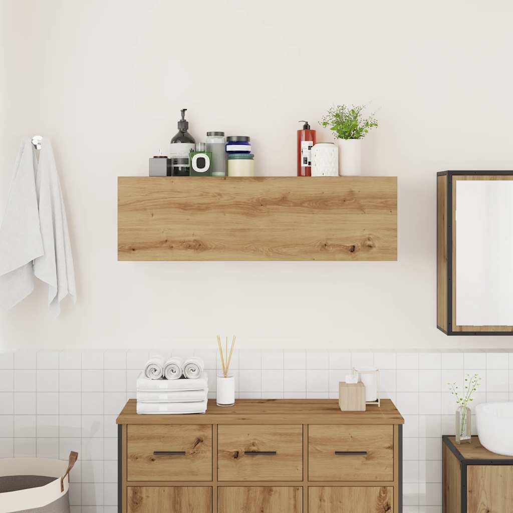 Mobiletto da Bagno Rovere Artigianale 100x25x30 cm Truciolato