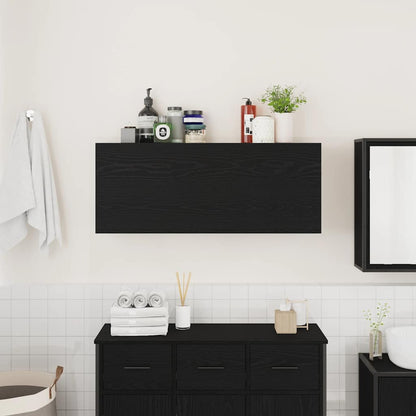Mobile da Bagno a Parete Nero 100x25x40 cm in Truciolato