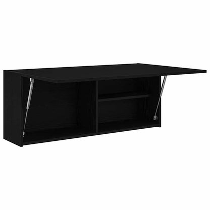 Mobile da Bagno a Parete Nero 100x25x40 cm in Truciolato