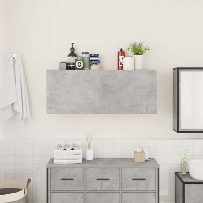 Armadietto da Bagno Grigio Cemento 100x25x40 cm in Truciolato