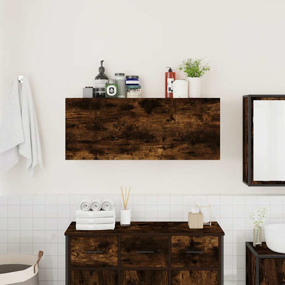 Armadietto Bagno Rovere Fumo 100x25x40 cm in Truciolato