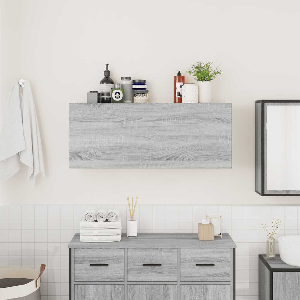 Mobile da Bagno Grigio Sonoma 100x25x40 cm in Truciolato