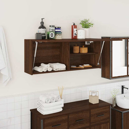 Armadietto Bagno Rovere Marrone 100x25x40 cm in Truciolato
