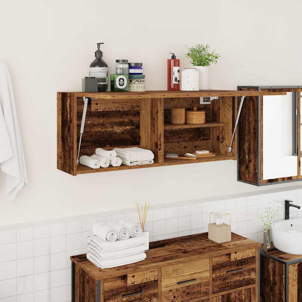 Mobile da Bagno Legno Antico 100x25x40 cm in Truciolato