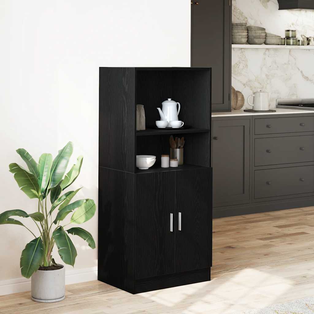 Mobile da Cucina Nero 57x41,5x131,5 cm in Truciolato