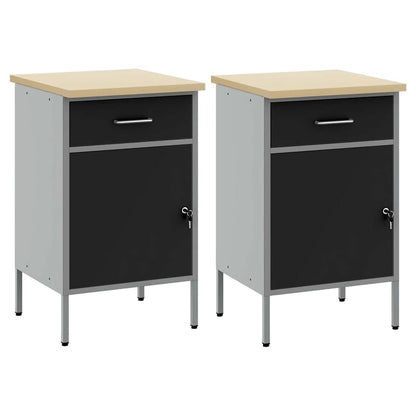 Mobile da lavoro 2 pcs Nero e Grigio 100 x 55 x 85 cm