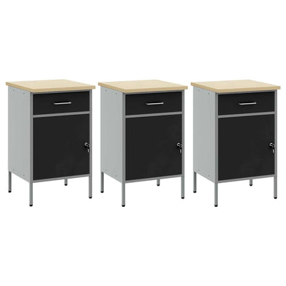 Mobile da lavoro 3 pcs Nero e Grigio 150 x 55 x 85 cm