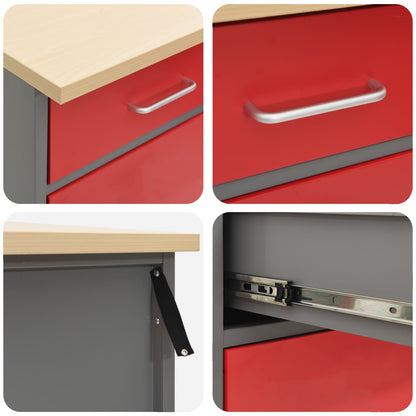 Mobile da lavoro con cassetto 3 pcs Nero 150 x 55 x 85 cm